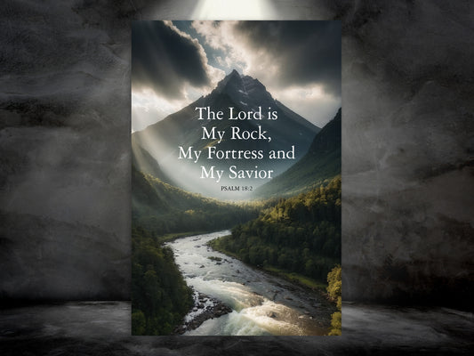 Scripture Wall Art - Psalm 18:2 - The Lord is My Rock