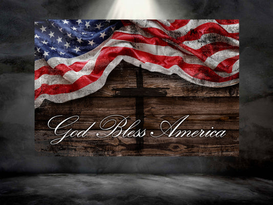 Farmhouse Bible Verse Wall Signs - God Bless America
