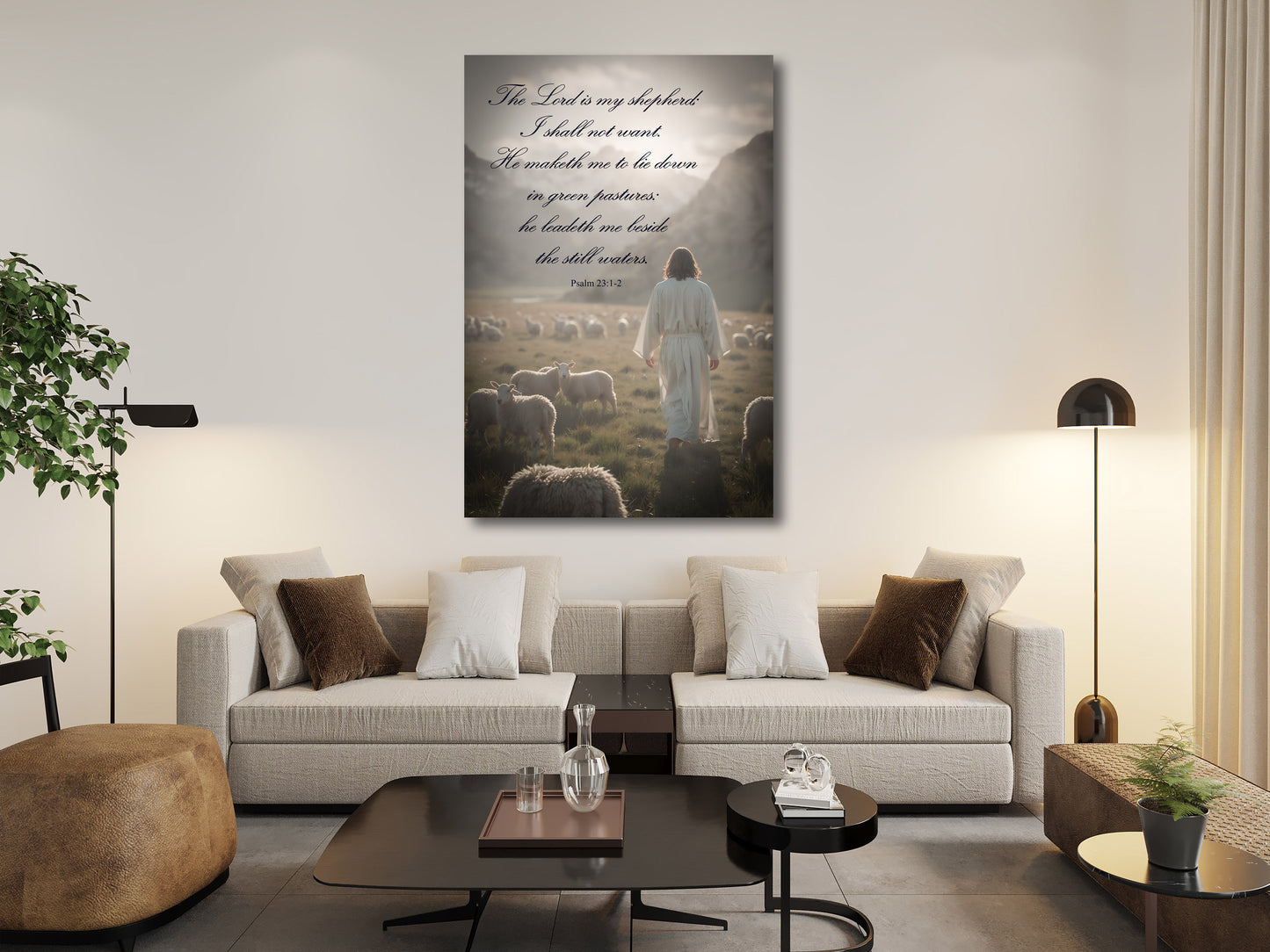 Scripture Wall Art - Psalm 23 1-2 The Lord is my Shepherd