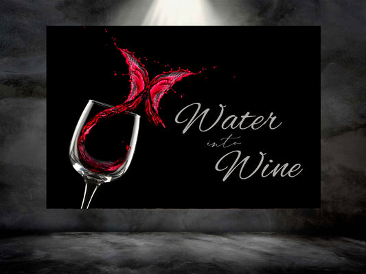 Bible Verse Canvas Wall Art - Water into Wine