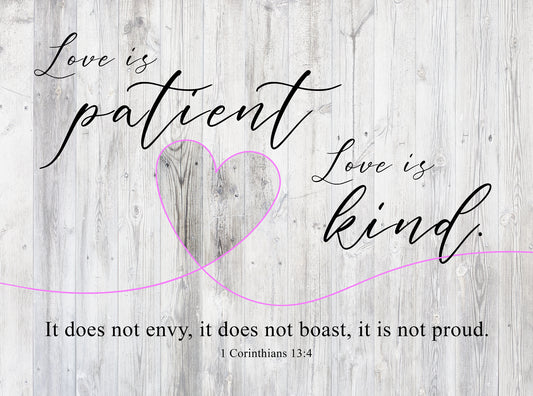 Linen Placemats - 1 Corinthians 13:4