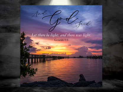 Bible Verse Wall Art - Genesis 1:3 - Let There be Light