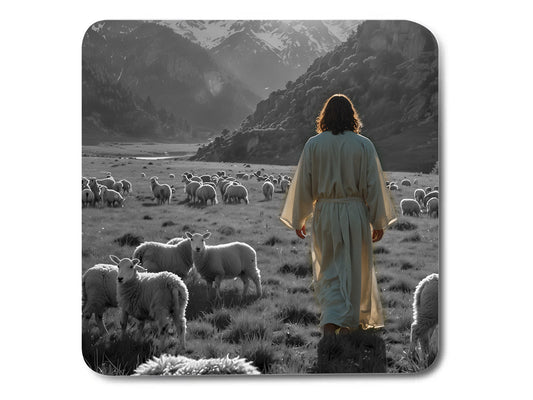 Bible Verse Coasters - Jesus Among Sheep