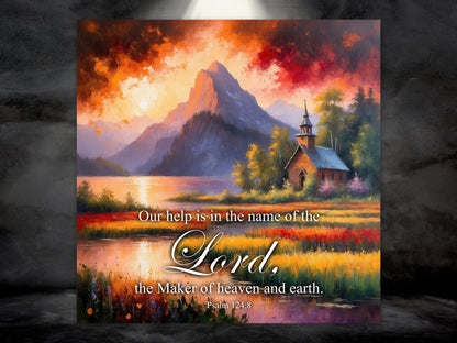 Bible Verse Wall Art - Psalm 124:8 Lord, the Maker of Heaven and Earth