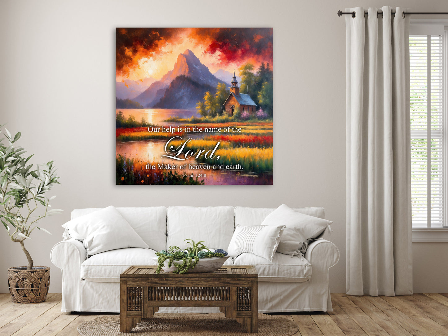 Bible Verse Wall Art - Psalm 124:8 Lord, the Maker of Heaven and Earth