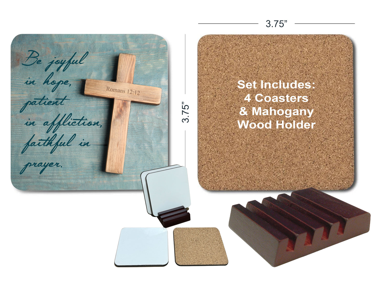 Bible Verse Coasters - Romans 12:12