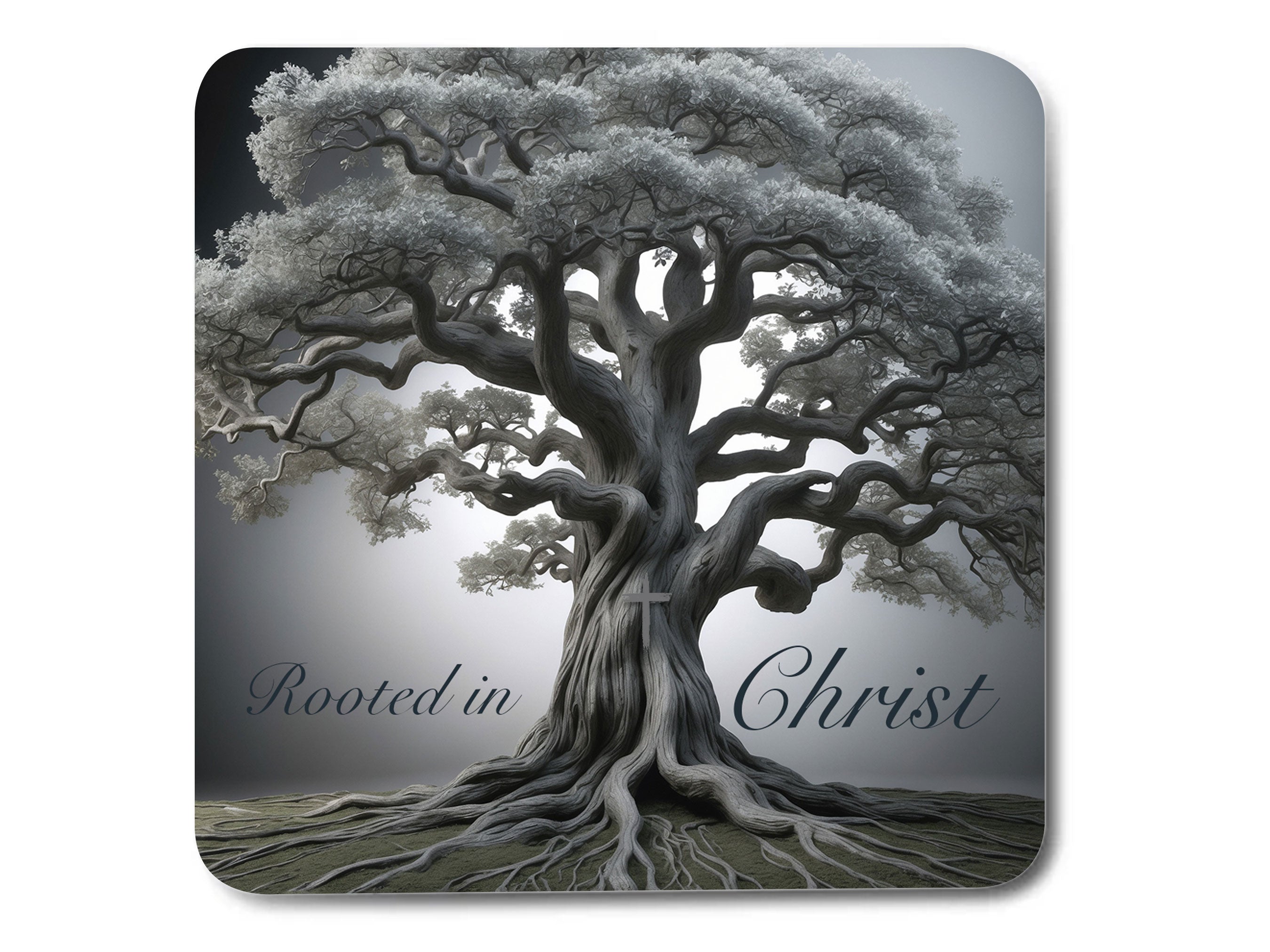 Rooted Scriptures Bible Verse Coasters - Rooted in Christ – Bible Verse Wall Art