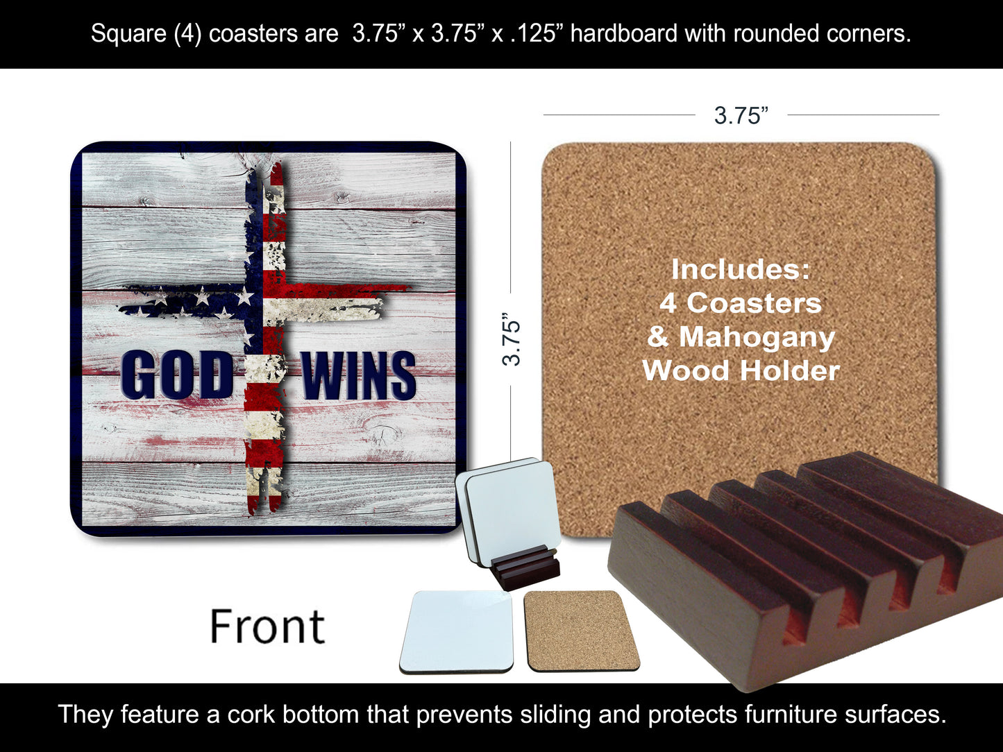 Bible Verse Coasters - God Wins