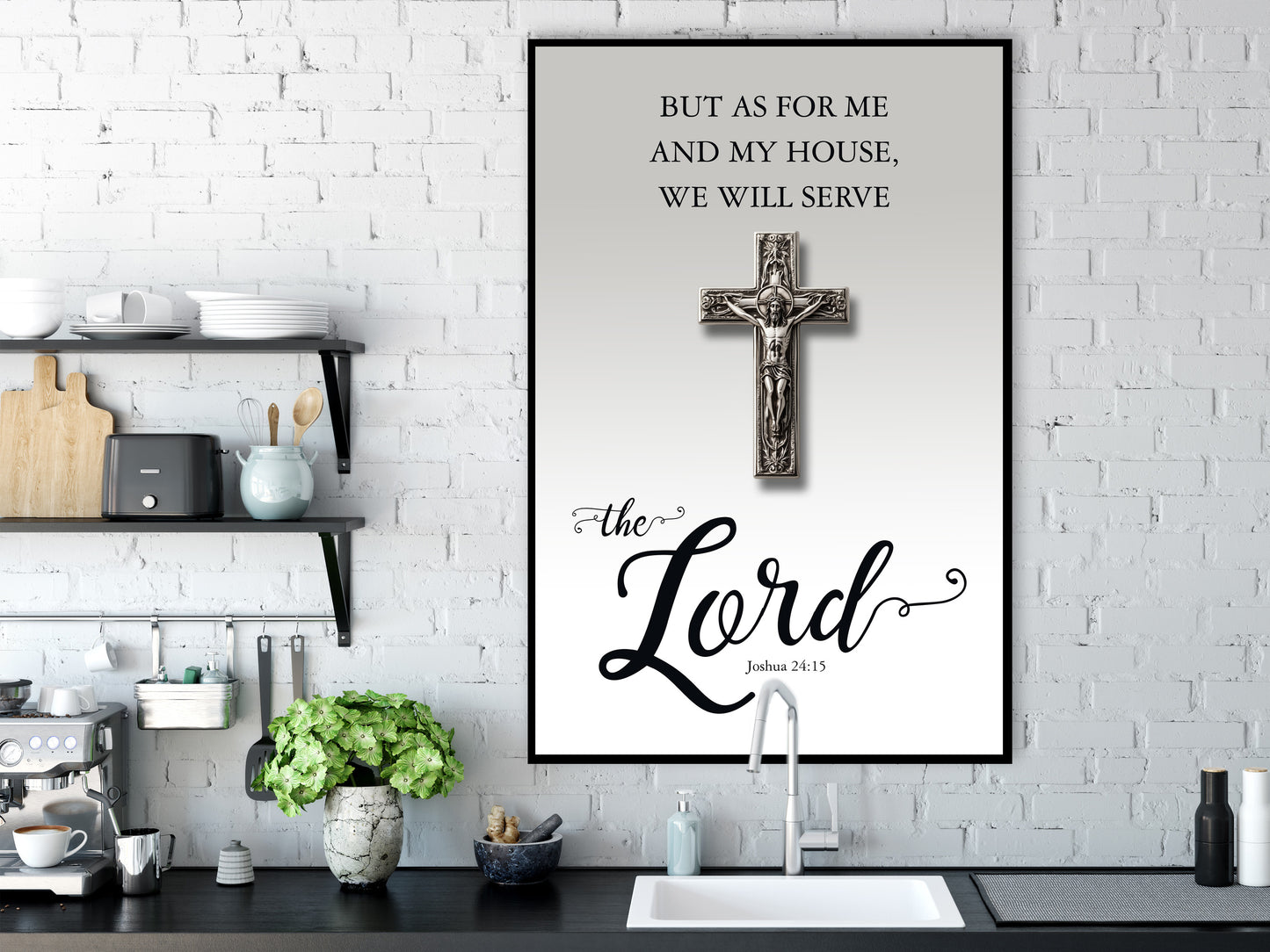 Bible Verse Wall Art - Joshua 24:15 - My House Will Serve the Lord