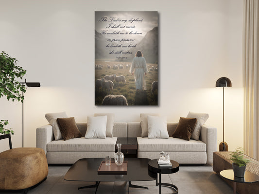 Bible Verse Wall Art - Psalm 23 1-2 The Lord is my Shepherd